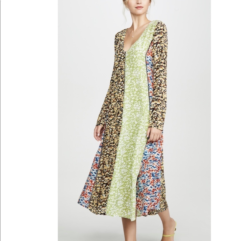 Stine Goya “Maca” Dress Multicolored Floral Longsleeve Midi Dress - Picture 6 of 10